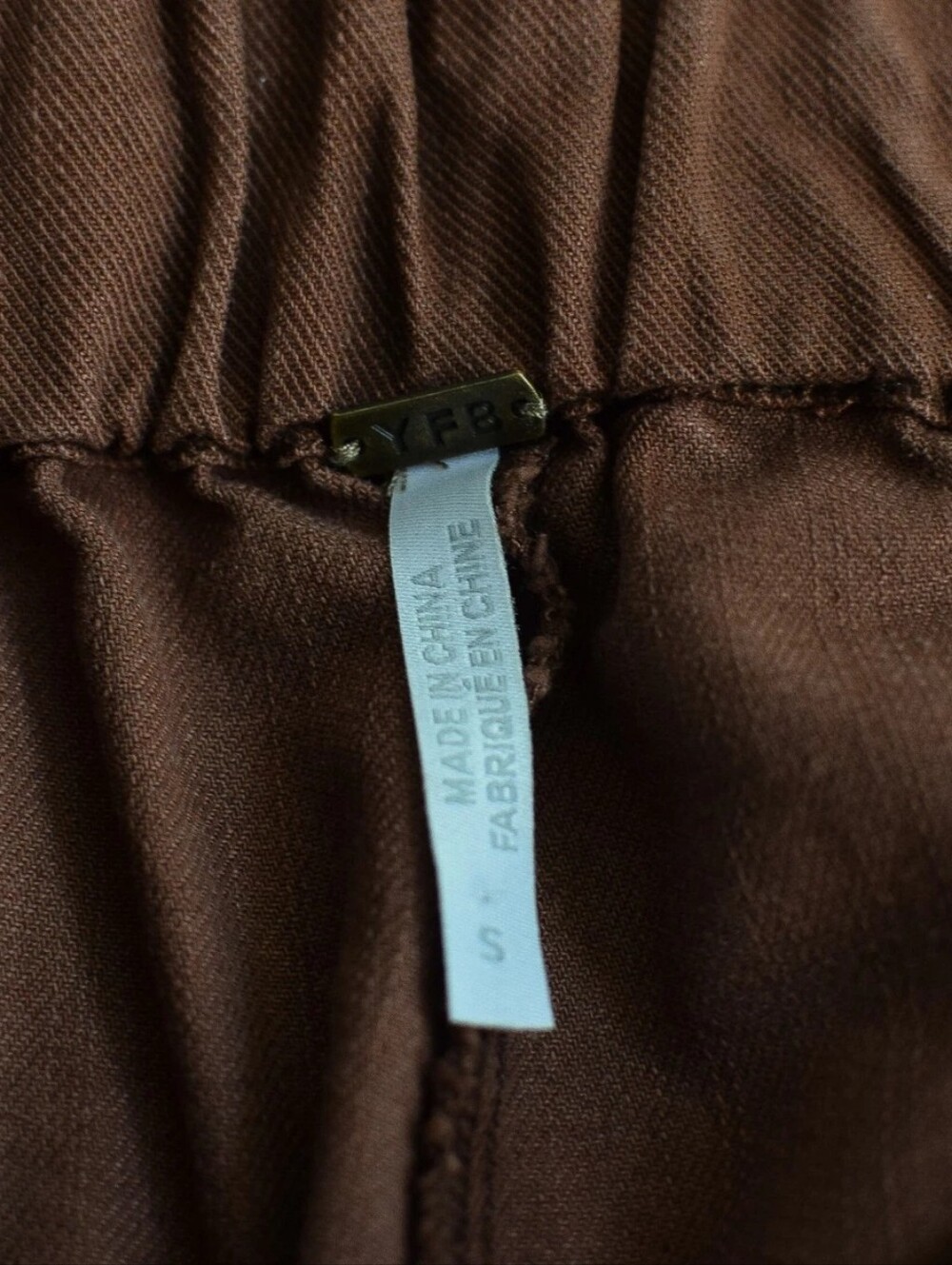 Young Fabulous & Broke Ryker Wide Leg Pant Brown Elastic Waist Sz S Western Boho - Picture 7 of 8